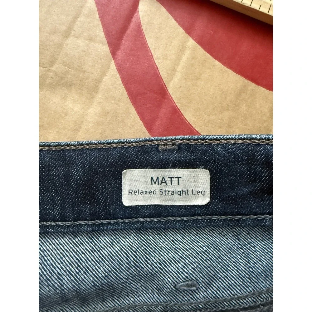 Mavi Jeans Matt Relaxed Straight Leg Dark Wash Denim Blue Jeans Mens 40x30